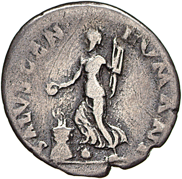 RIC I (second edition) Galba 172 Galba reverse, Female figure, draped, standing left, right foot on globe, holding patera ...