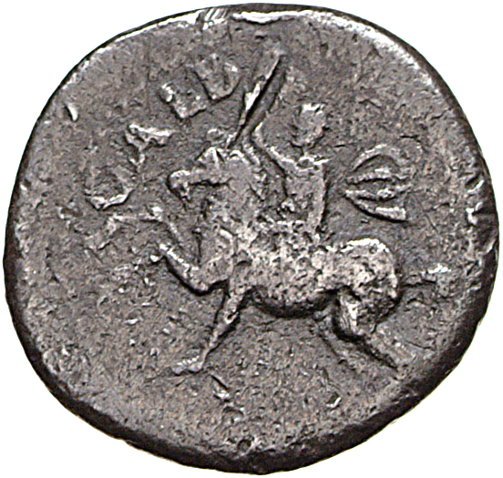RIC I (second edition) Galba 2 Galba obverse, Galba, in military dress, riding left, extending right hand