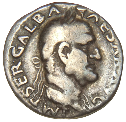 RIC I (second edition) Galba 217 Galba obverse, Bust of Galba, laureate and draped, right