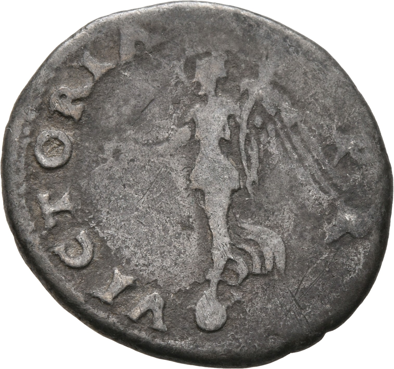 RIC I (second edition) Galba 217 Galba reverse, Victory, draped, standing left on globe, holding wreath in right hand and ...