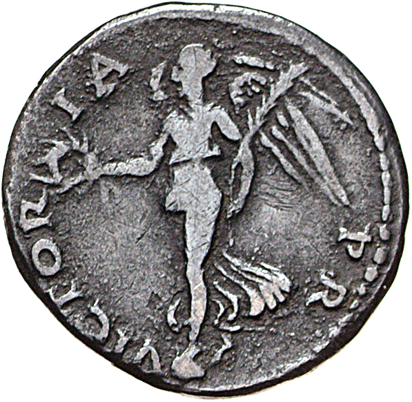 RIC I (second edition) Galba 234 Galba reverse, Victory, draped, standing left on globe, holding wreath in right hand and ...