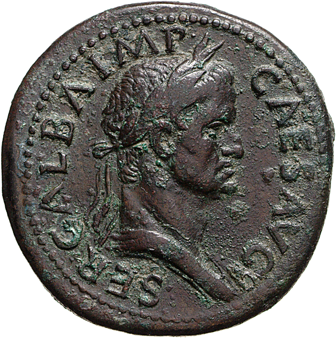 RIC I (second edition) Galba 240 Galba obverse, Bust of Galba, laureate and draped, right