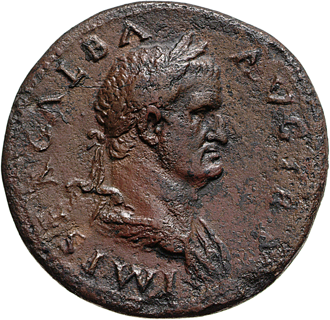 RIC I (second edition) Galba 245 Galba obverse, Bust of Galba, laureate and draped, right