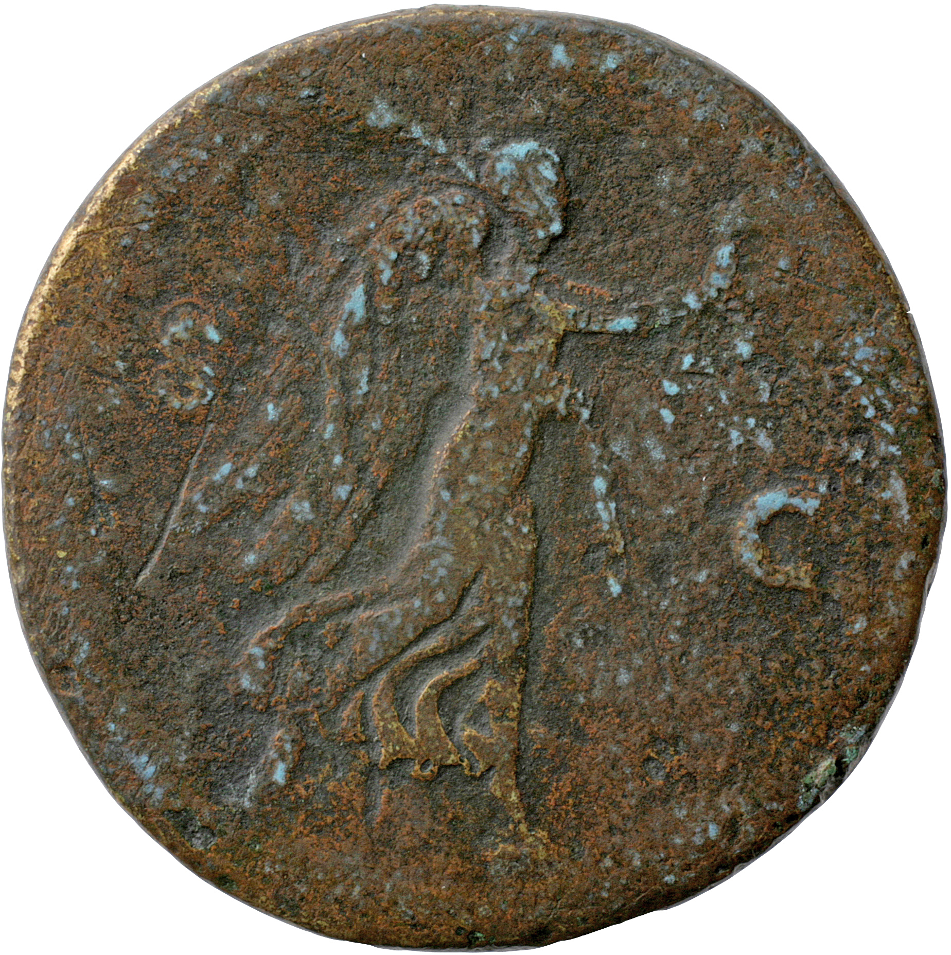 RIC I (second edition) Galba 256 Galba reverse, Victory advancing or walking left, holding palladium in right hand and pal...