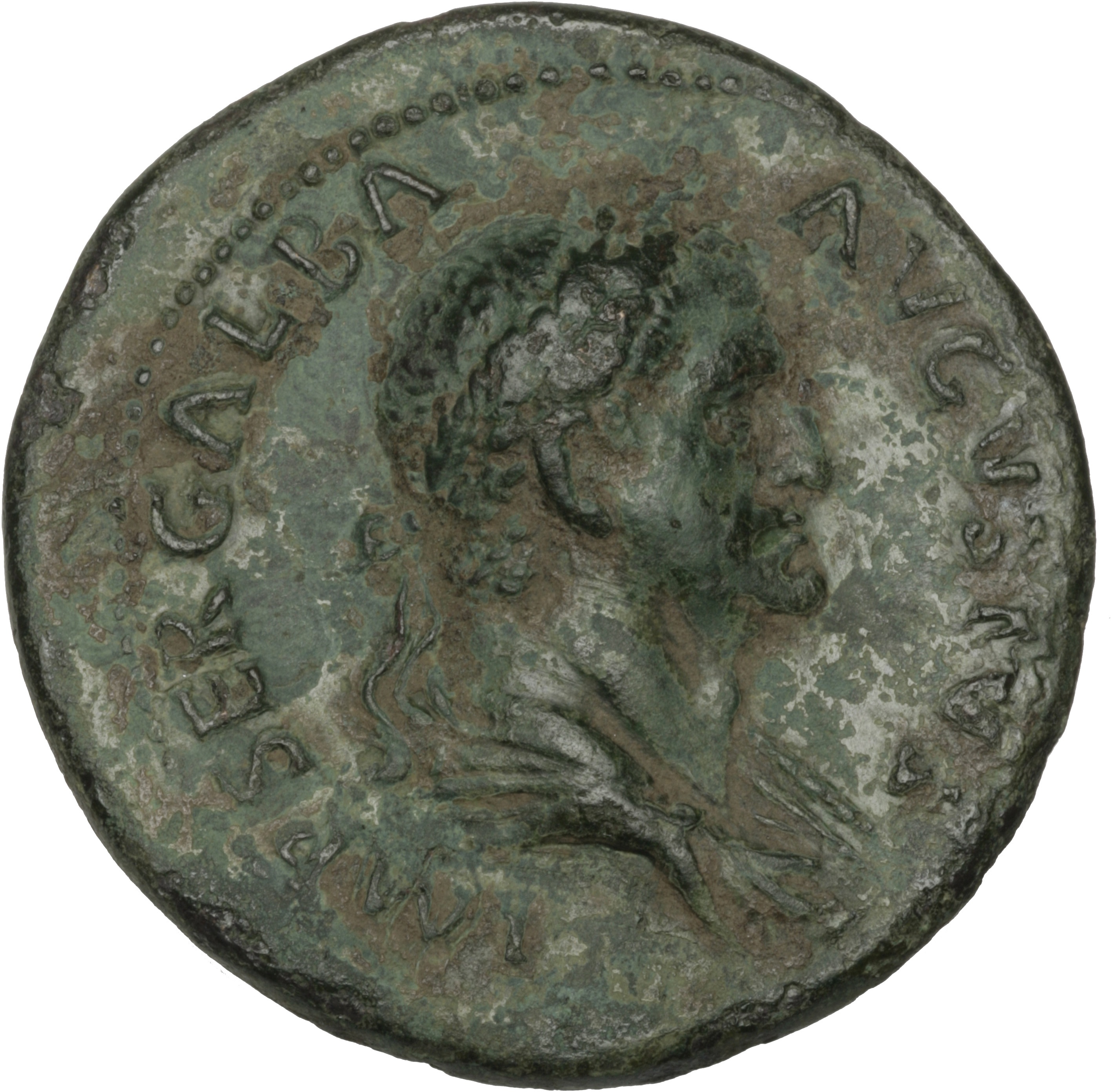 RIC I (second edition) Galba 265 Galba obverse — Bust of Galba, oak-wreathed and draped, right
