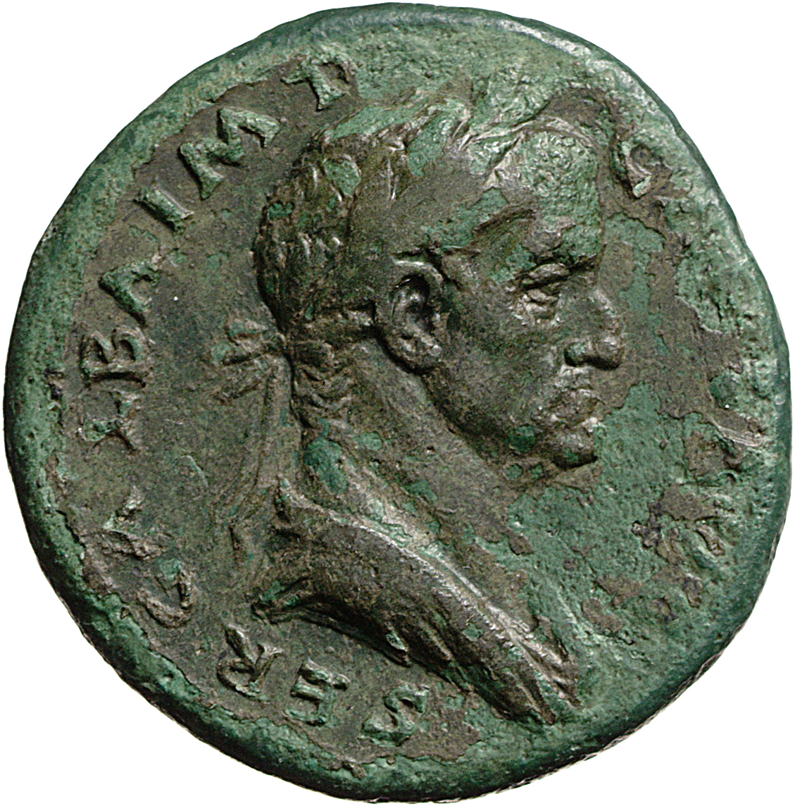 RIC I (second edition) Galba 267 Galba obverse, Bust of Galba, laureate and draped, right