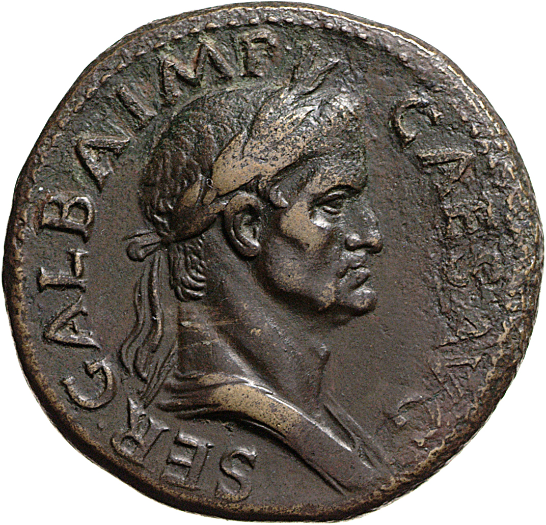 RIC I (second edition) Galba 267 Galba obverse — Bust of Galba, laureate and draped, right