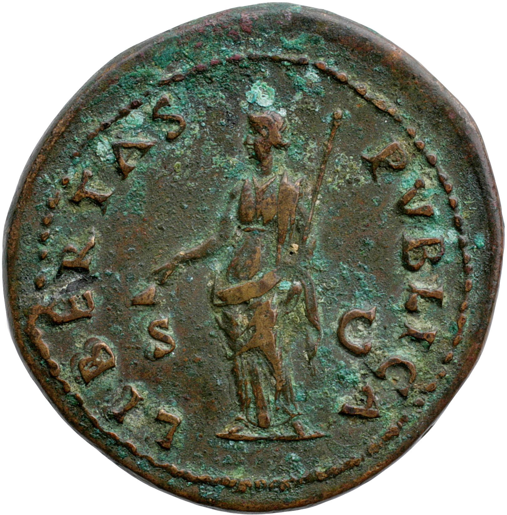 RIC I (second edition) Galba 275 Galba reverse, Libertas, draped, standing left, holding pileus in right and rod in left
