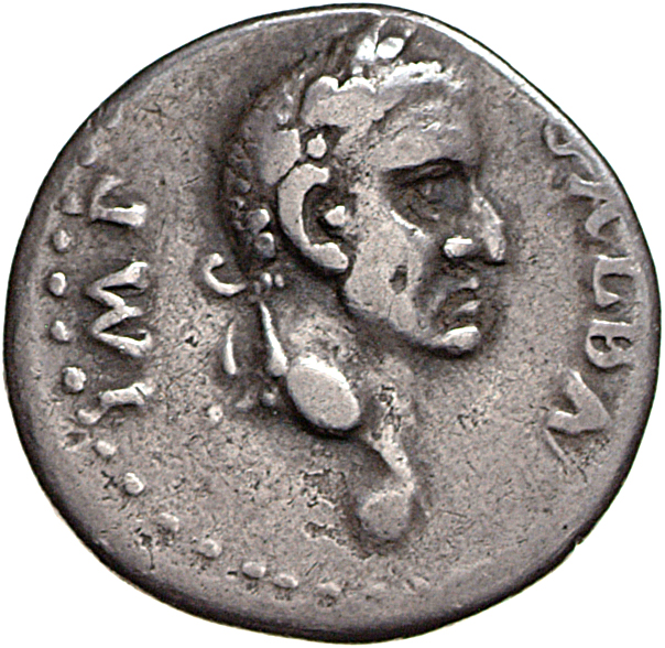 RIC I (second edition) Galba 28 Galba obverse, Head of Galba, laureate, right; globe at point of neck