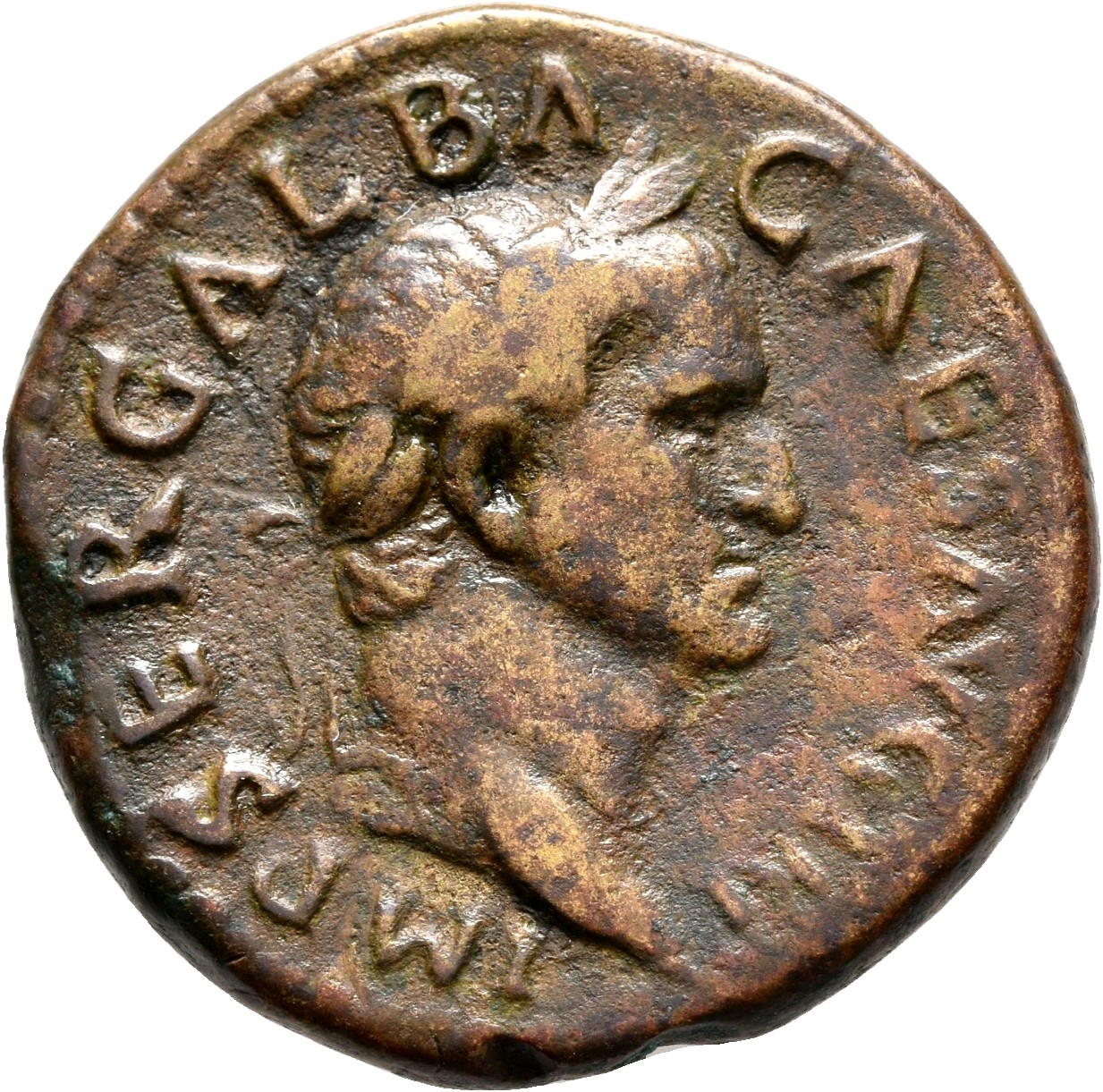 RIC I (second edition) Galba 280 Galba obverse — Bust of Galba, laureate and draped, right