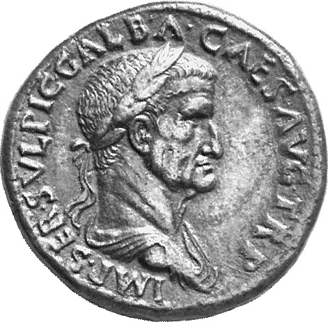 RIC I (second edition) Galba 310 Galba obverse, Bust of Galba, laureate and draped, right