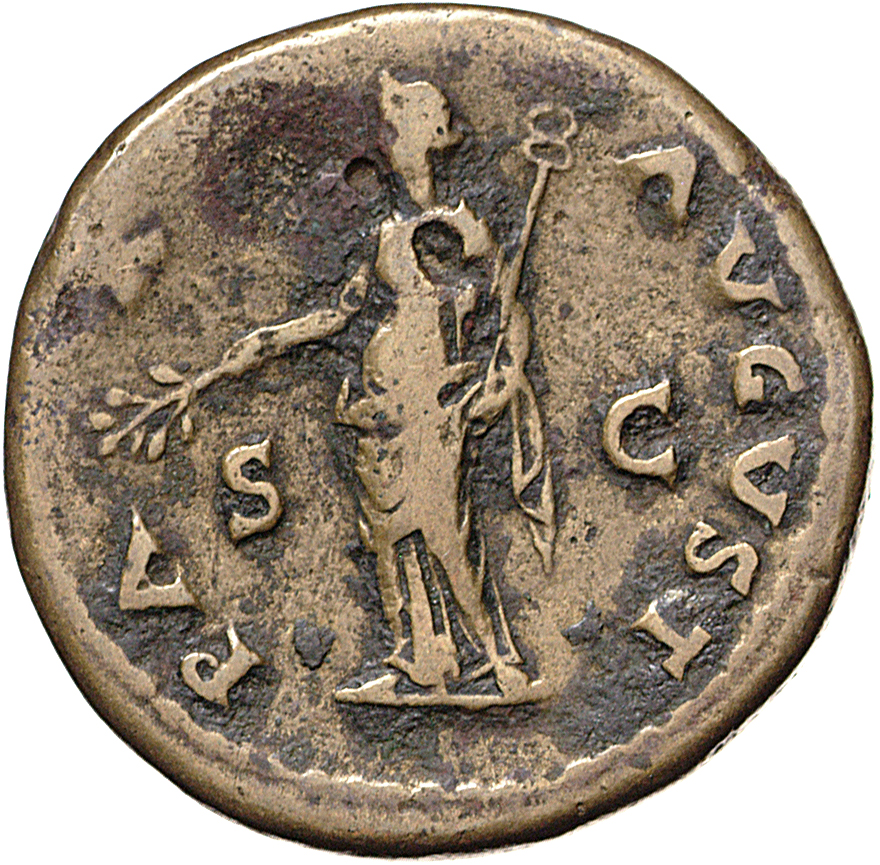 RIC I (second edition) Galba 320 Galba reverse, Pax, draped, standing left, holding branch in right and caduceus in left