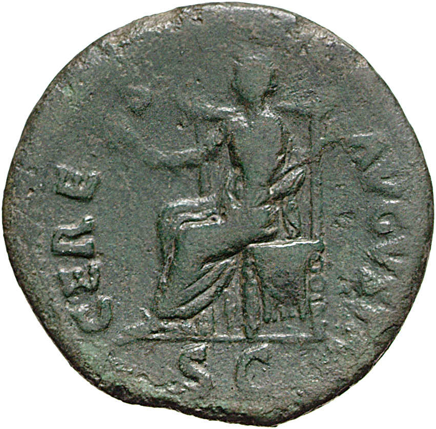 RIC I (second edition) Galba 324 Galba reverse, Ceres, draped, seated left, holding two corn-ears in right hand and caduce...