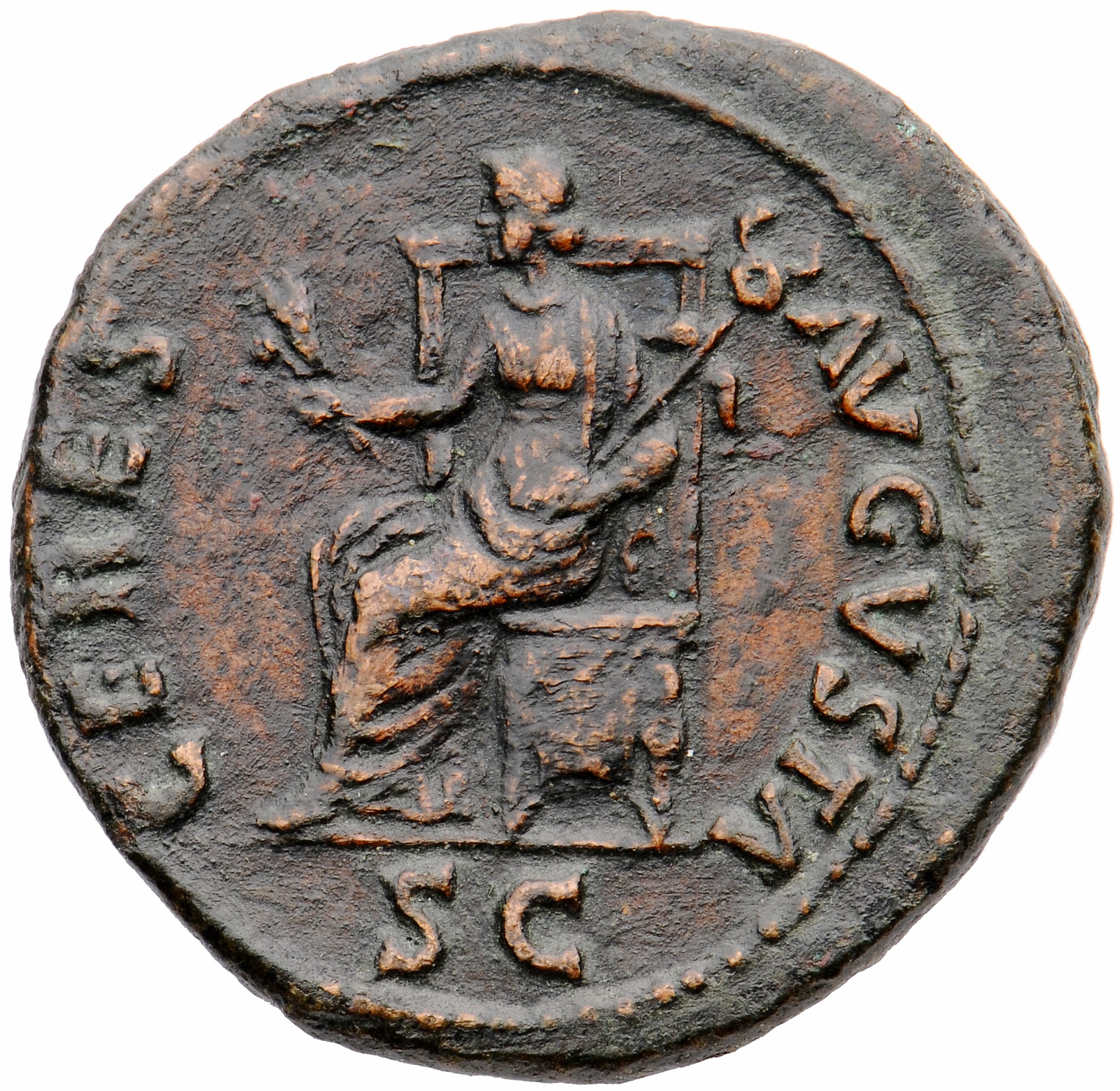 RIC I (second edition) Galba 326 Galba reverse, Ceres, draped, seated left, holding two corn-ears in right hand and caduce...