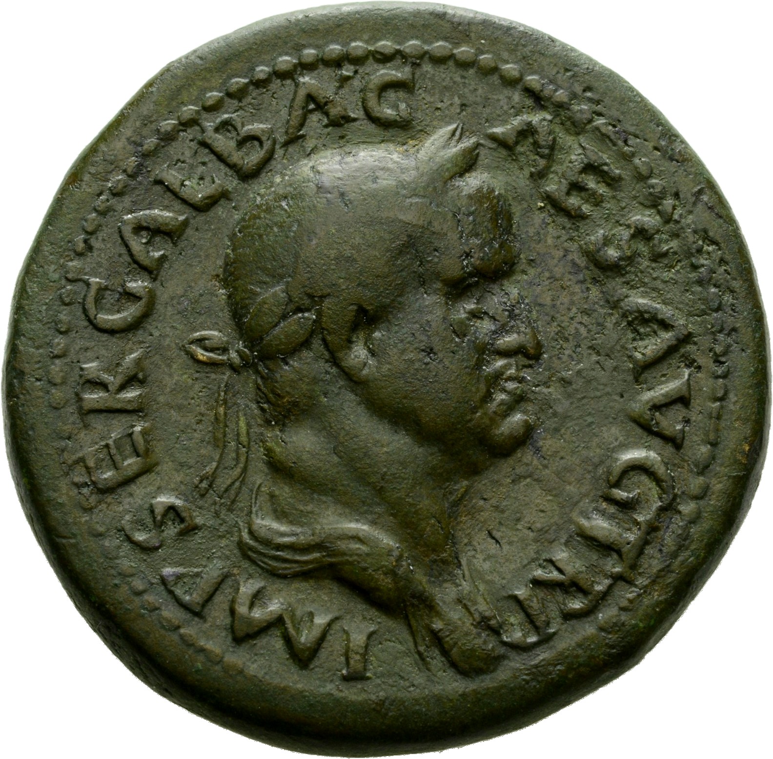 RIC I (second edition) Galba 336 Galba obverse, Bust of Galba, laureate and draped, right