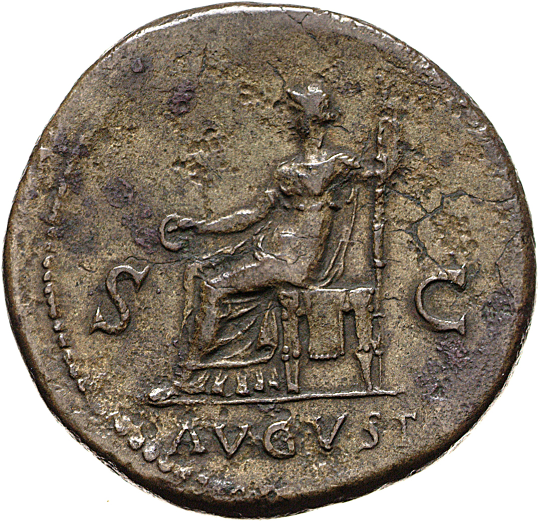 RIC I (second edition) Galba 337 Galba reverse, Livia, draped, seated left, holding two corn-ears in right hand and sceptr...