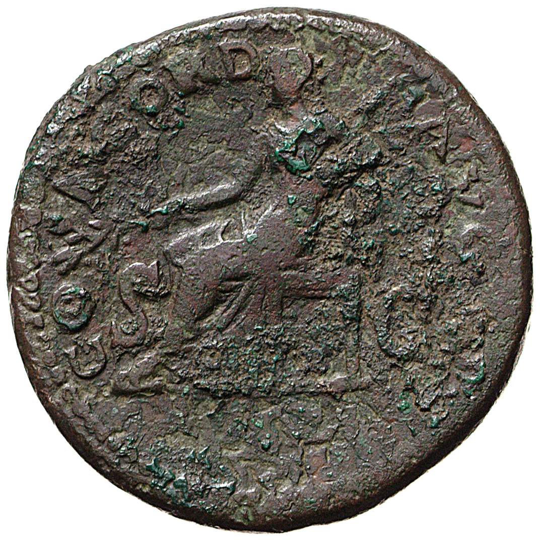 RIC I (second edition) Galba 344 Galba reverse, Concordia, draped, seated left on throne, holding olive branch in right ha...