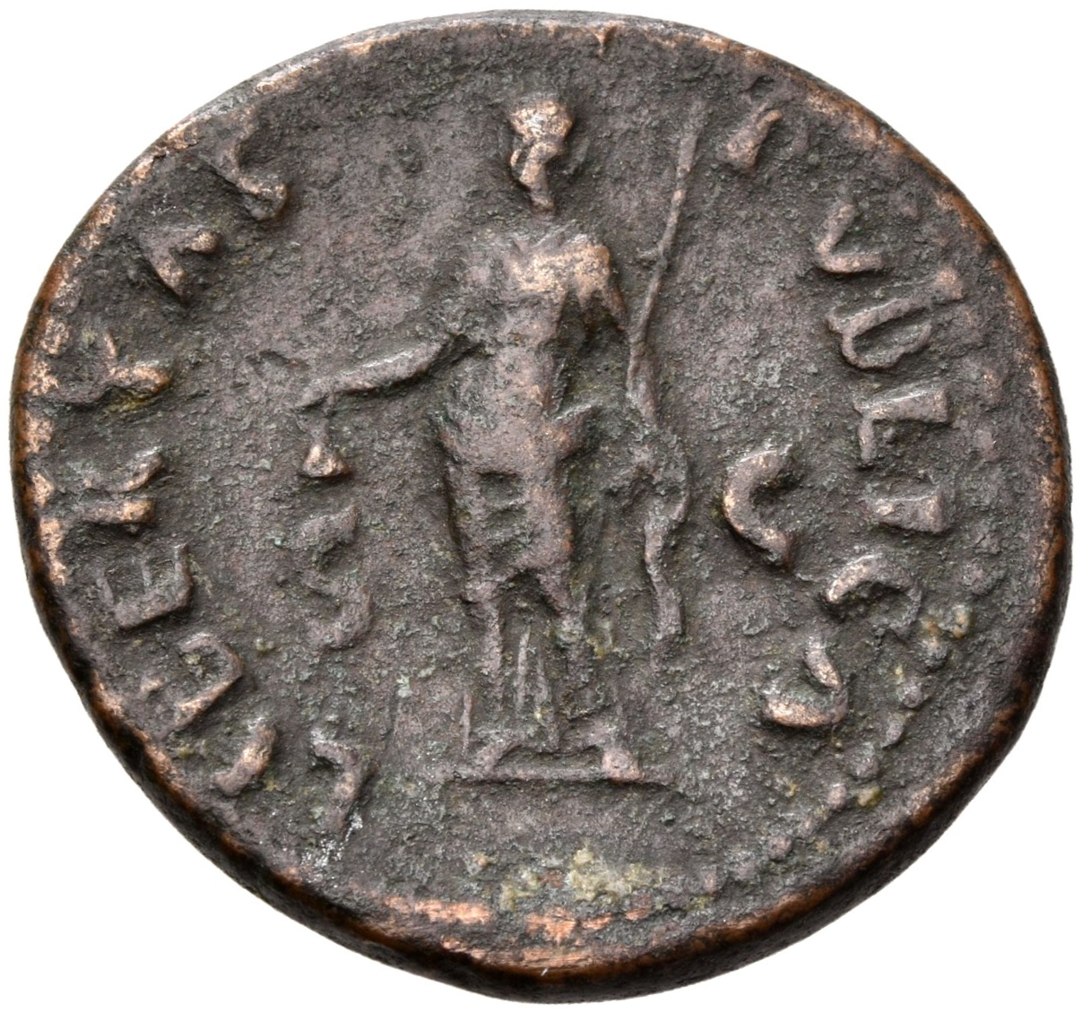 RIC I (second edition) Galba 367 Galba reverse, Libertas, draped, standing left, holding pileus in right and rod in left