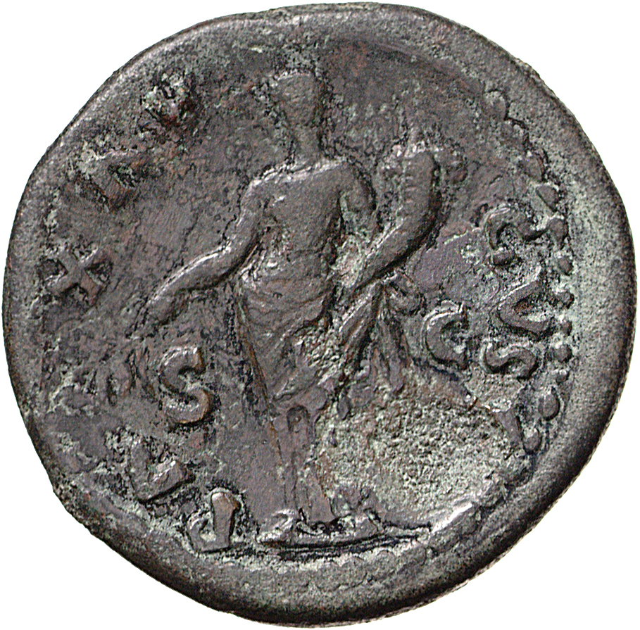 RIC I (second edition) Galba 368 Galba reverse, Pax, draped, standing left, holding branch in right and cornucopiae in left