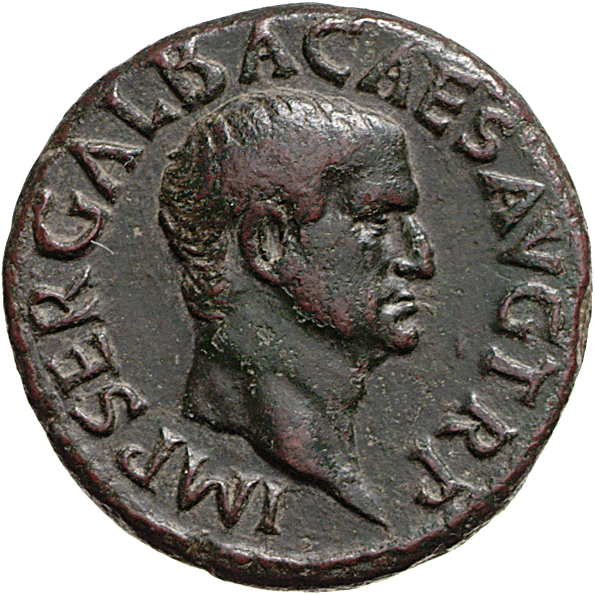 RIC I (second edition) Galba 374 Galba obverse, Head of Galba, bare, right