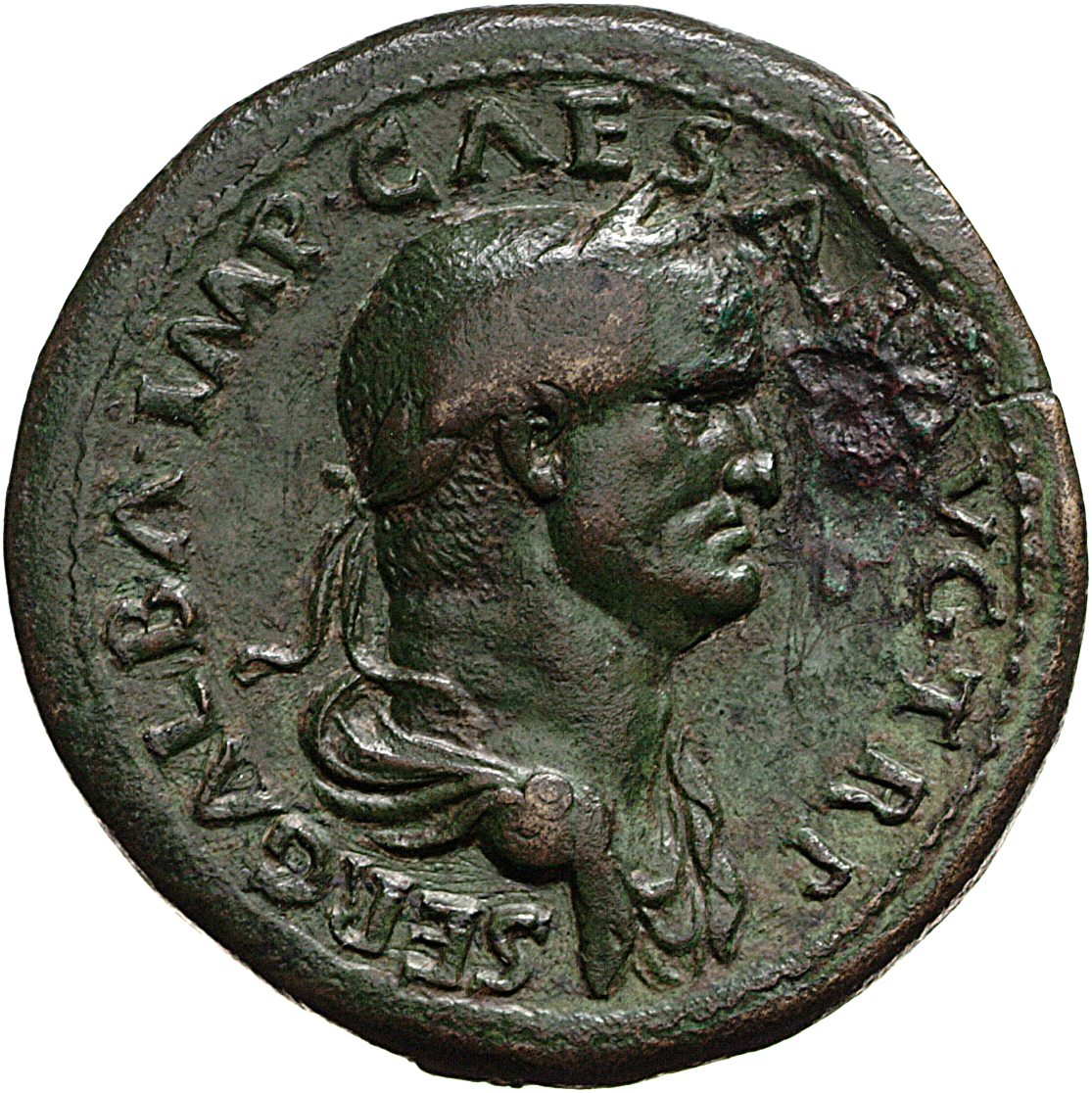 RIC I (second edition) Galba 388 Galba obverse, Bust of Galba, laureate and draped, right