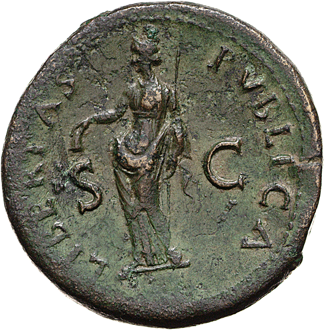 RIC I (second edition) Galba 388 Galba reverse, Libertas, draped, standing left, holding pileus in right and rod in left