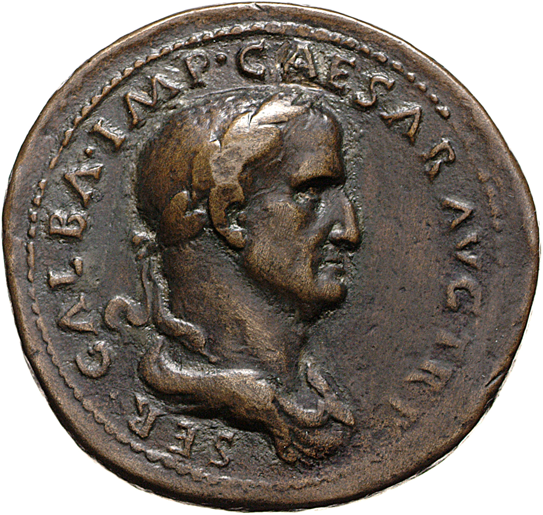 RIC I (second edition) Galba 388 Galba obverse, Bust of Galba, laureate and draped, right