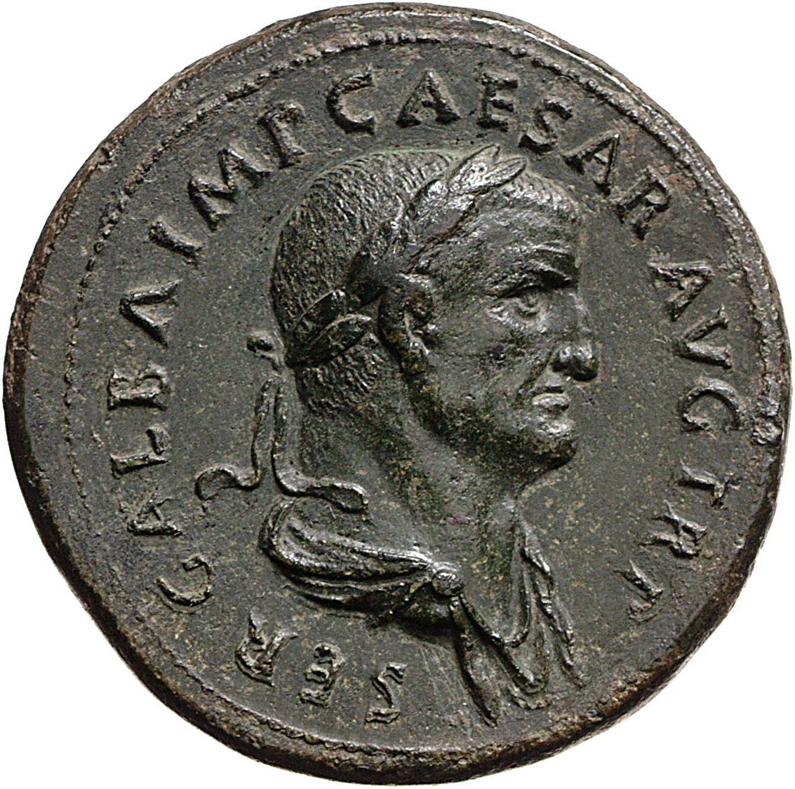 RIC I (second edition) Galba 403 Galba obverse, Bust of Galba, laureate and draped, right
