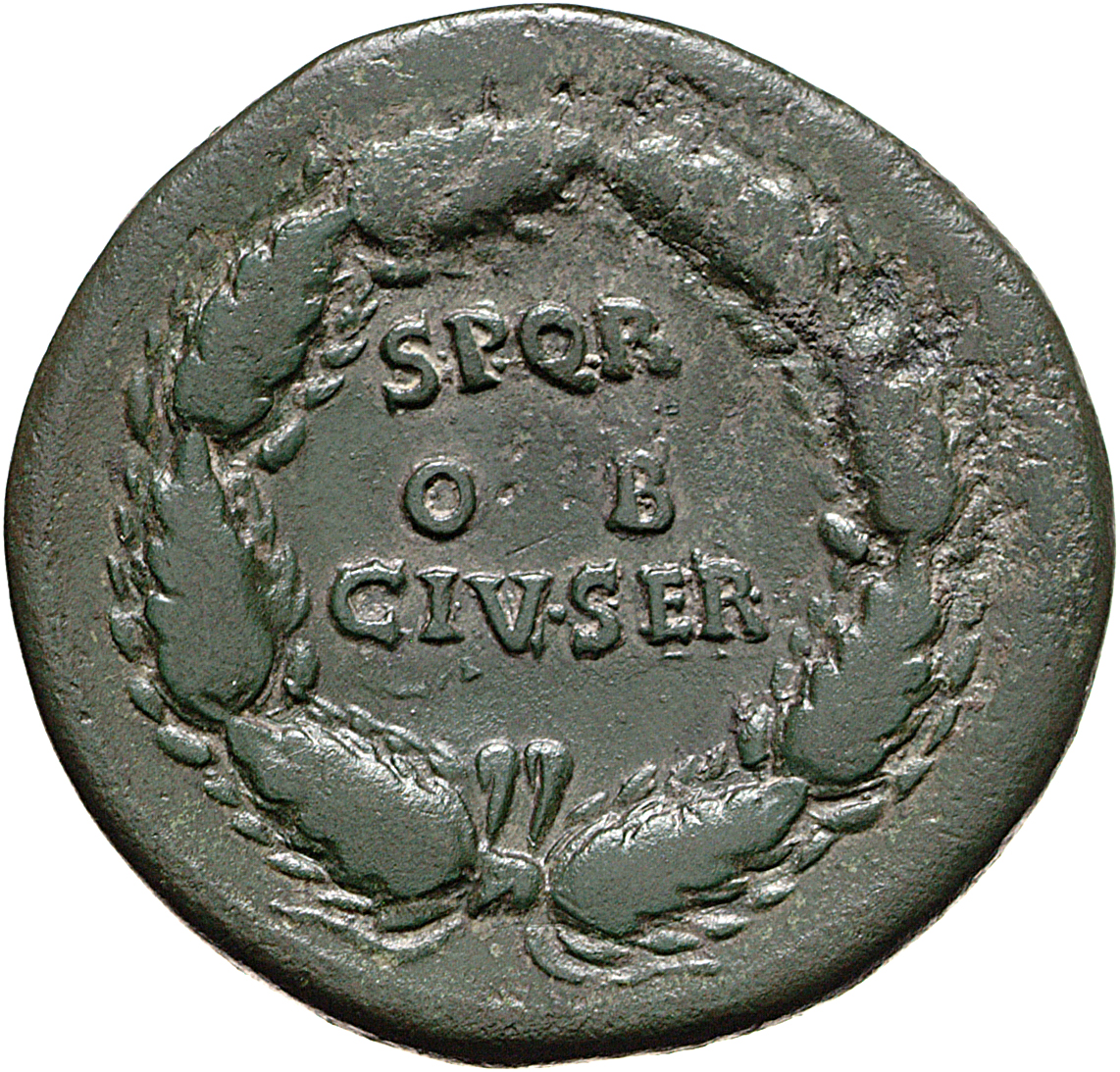 RIC I (second edition) Galba 405 Galba reverse, Legend in three lines within oak-wreath