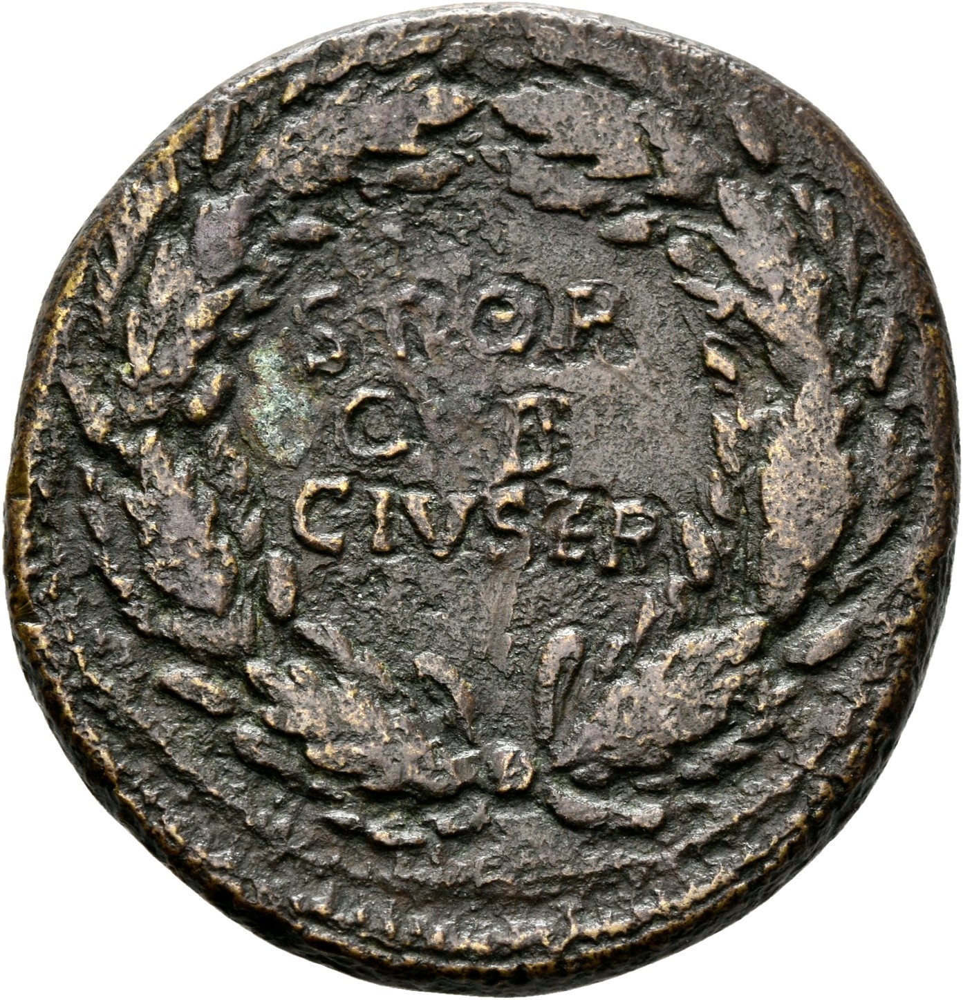 RIC I (second edition) Galba 405 Galba reverse, Legend in three lines within oak-wreath