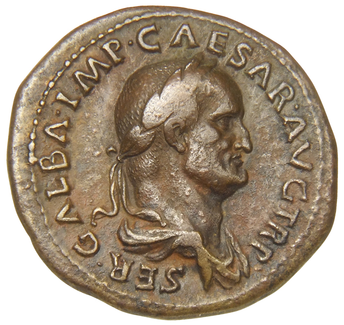 RIC I (second edition) Galba 419 Galba obverse, Bust of Galba, laureate and draped, right