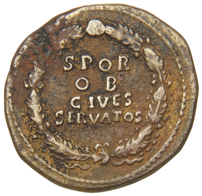 RIC I (second edition) Galba 419 Galba reverse, Legend in four lines within oak-wreath
