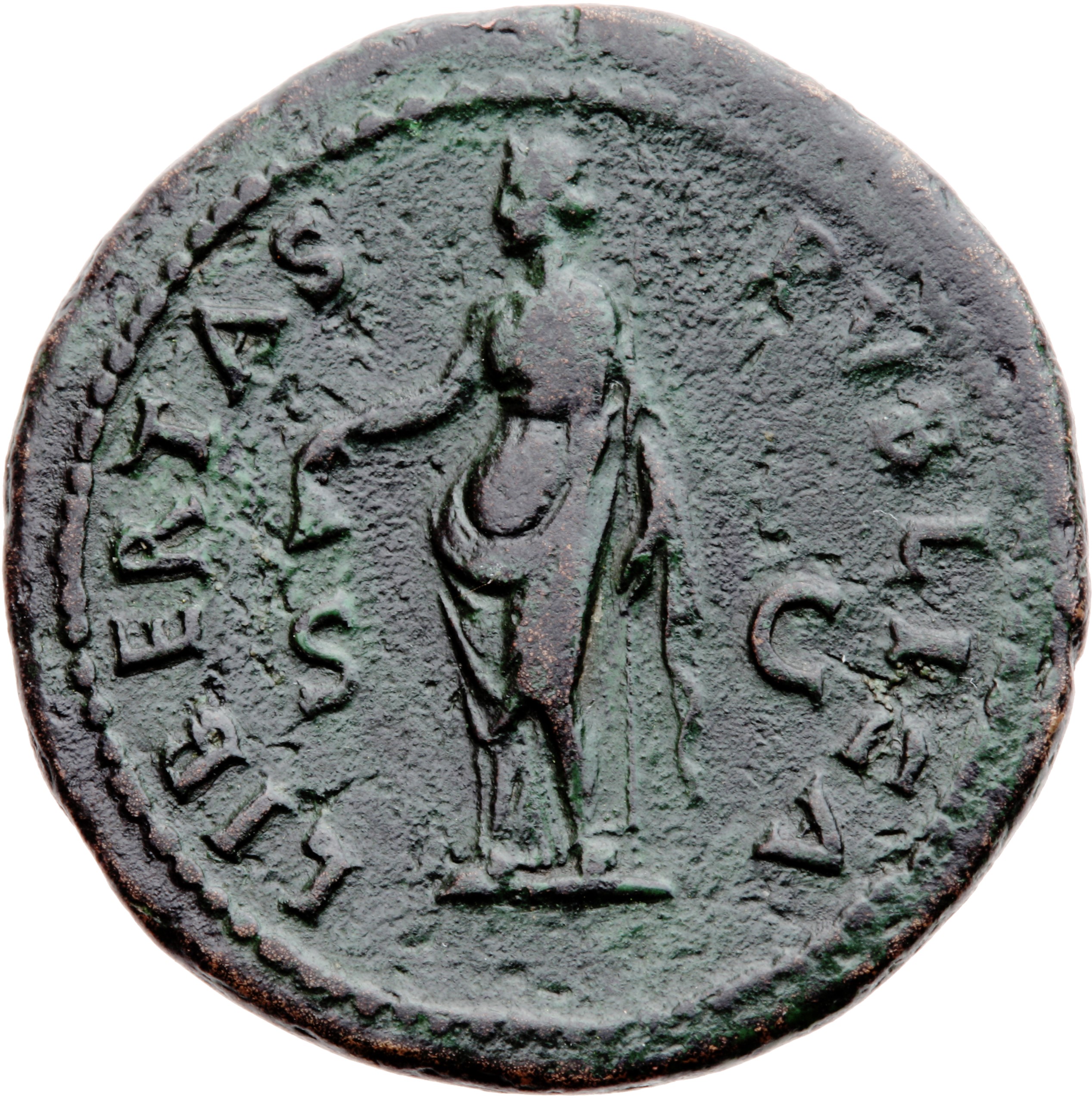 RIC I (second edition) Galba 423 Galba reverse, Libertas, draped, standing left, holding pileus in right and rod in left