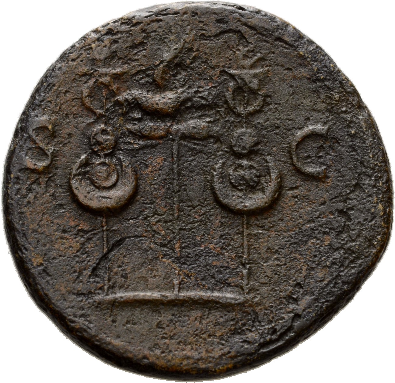 RIC I (second edition) Galba 428 Galba reverse, Aquila left on thunderbolt between two standards; all in bar