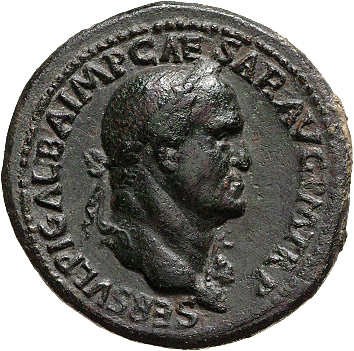 RIC I (second edition) Galba 464 Galba obverse, Head of Galba, laureate, right with aegis