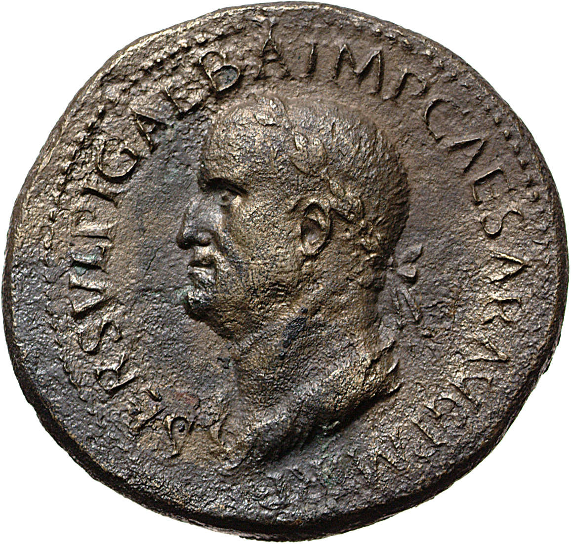 RIC I (second edition) Galba 488 Galba obverse, Bust of Galba, laureate and draped, left