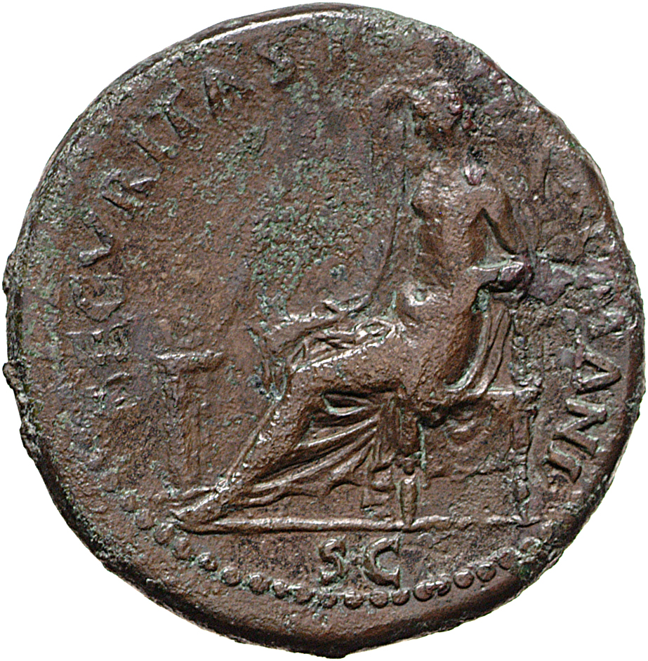RIC I (second edition) Galba 506 Galba reverse, Securitas, draped, seated left on throne, right hand on head, left resting...