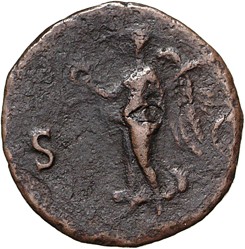 RIC I (second edition) Galba 513 Galba reverse, Victory advancing or stepping left, holding wreath in right hand and palm ...