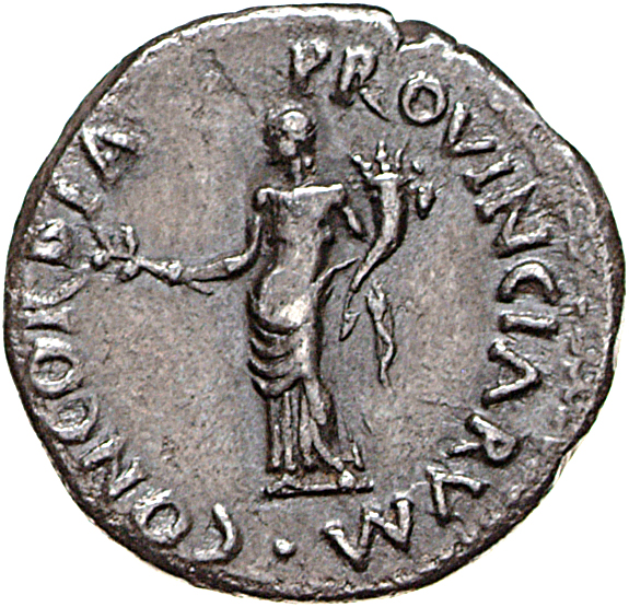 RIC I (second edition) Galba 54 Galba reverse — Concordia, draped, standing left, holding branch in right hand and cornuco...