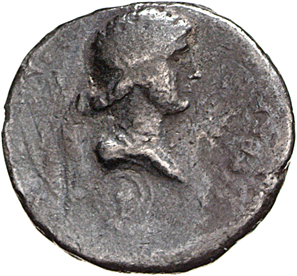 RIC I (second edition) Galba 86 Galba reverse, Bust of Hispania, draped, right; hair knotted behind; two javelins behind; ...