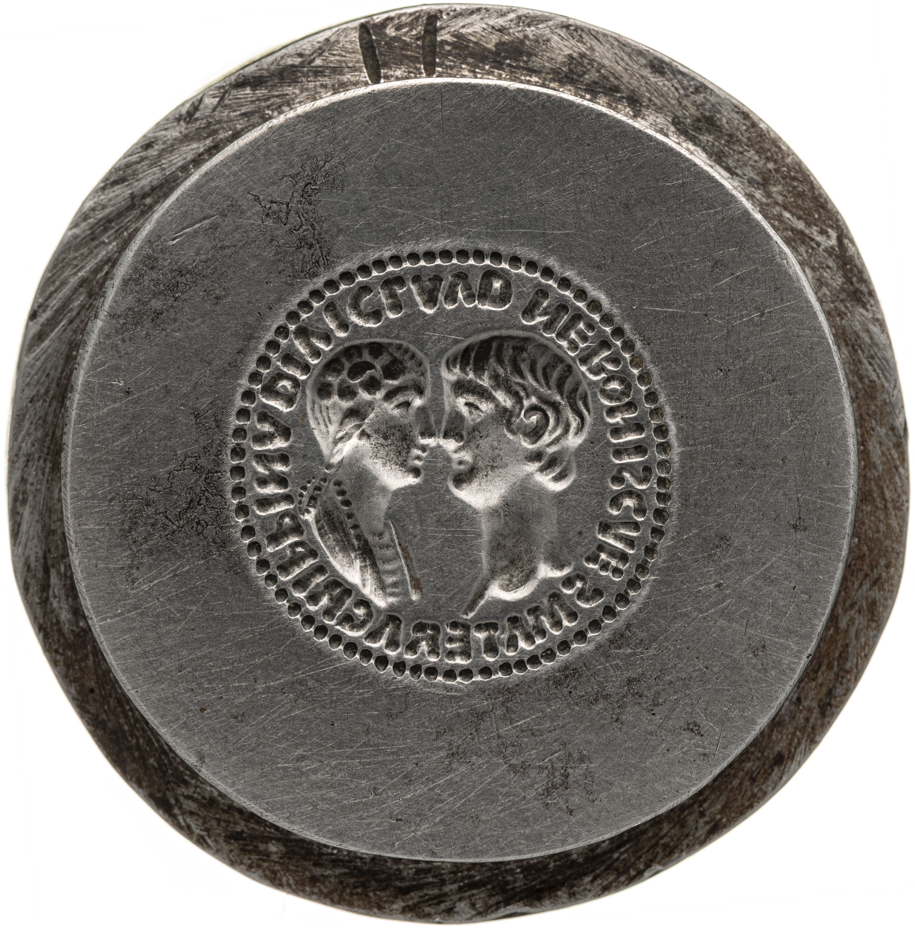 RIC I (second edition) Nero 1 Nero obverse, Bust of Nero, bare-headed, right, bust of Agrippina the Younger, draped, hair ...