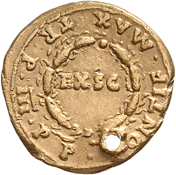 RIC I (second edition) Nero 11 Nero reverse, Legend surrounding oak-wreath enclosing EX S C
