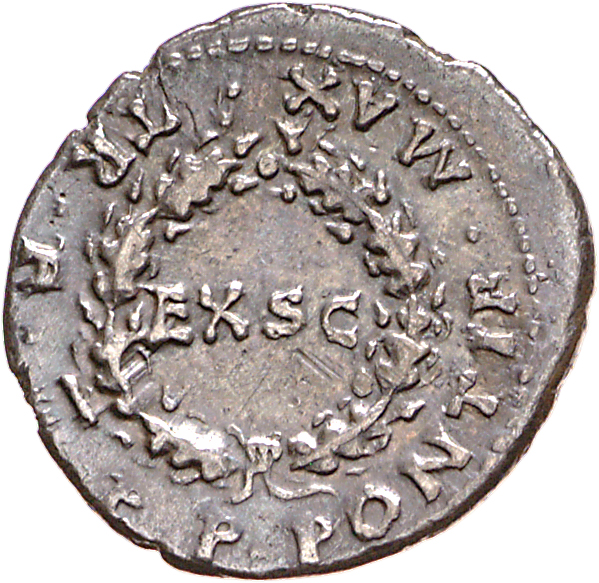 RIC I (second edition) Nero 12 Nero reverse, Legend surrounding oak-wreath enclosing EX S C