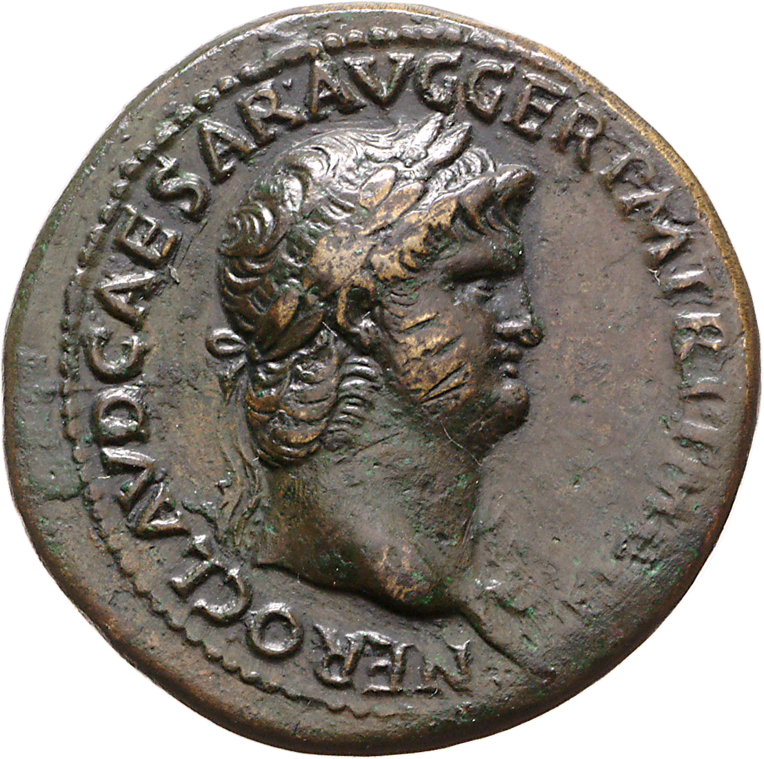 RIC I (second edition) Nero 137 Nero obverse — Head of Nero, laureate, right, with aegis on neck