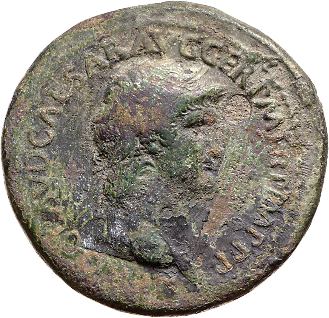 RIC I (second edition) Nero 143 Nero obverse, Head of Nero, laureate, right, with aegis on neck
