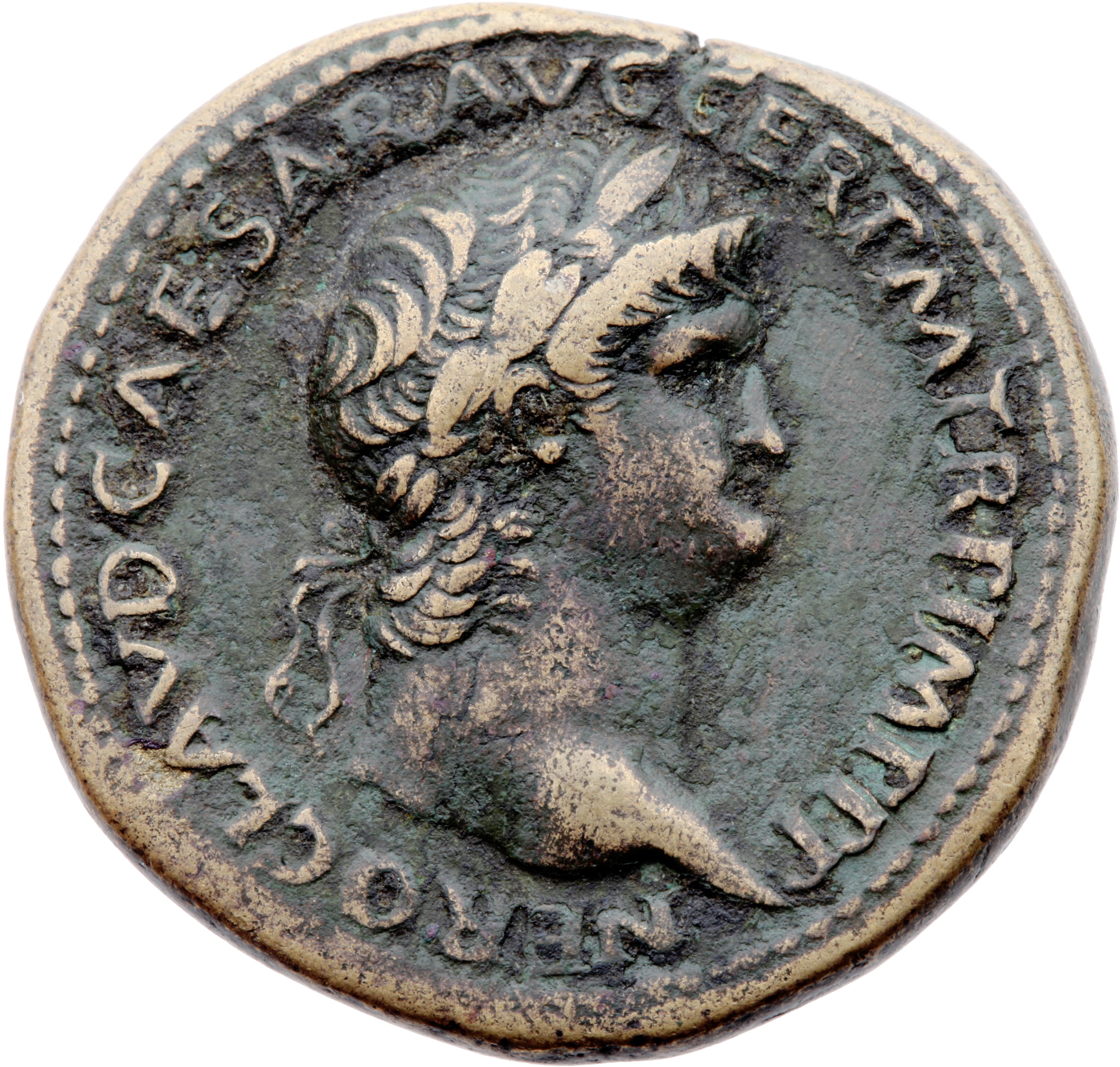 RIC I (second edition) Nero 143 Nero obverse — Head of Nero, laureate, right, with aegis on neck