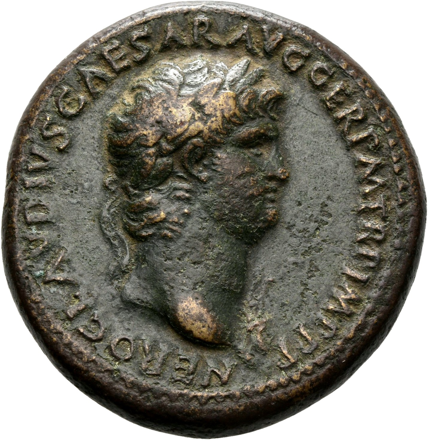RIC I (second edition) Nero 147 Nero obverse — Head of Nero, laureate, right, with aegis on neck