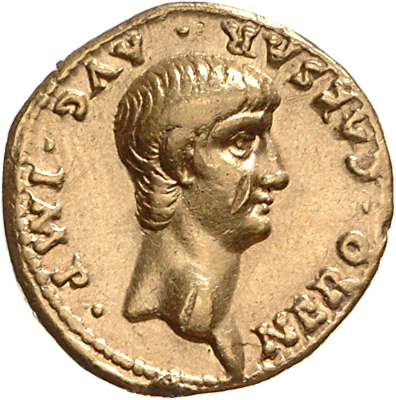 RIC I (second edition) Nero 16 Nero obverse, Head of Nero, bare, right