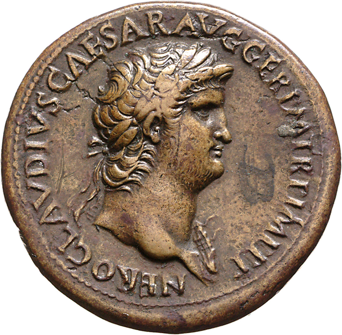RIC I (second edition) Nero 170 Nero obverse, Head of Nero, laureate, right, with aegis on neck