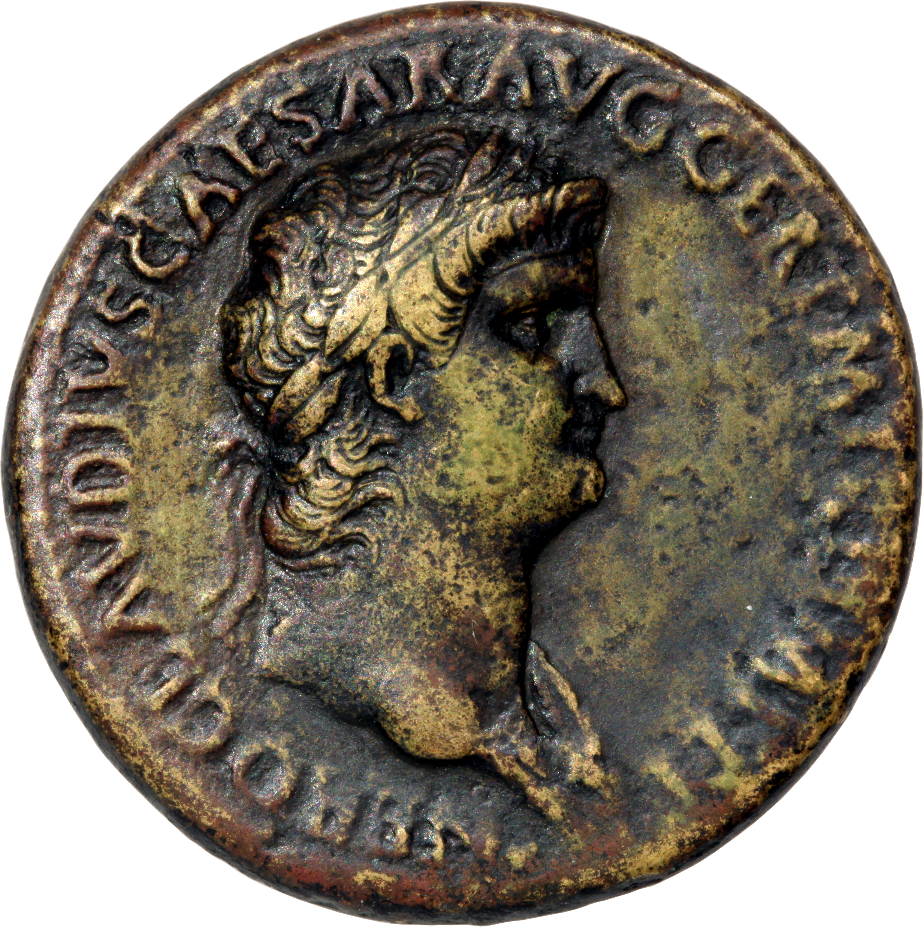 RIC I (second edition) Nero 170 Nero obverse — Head of Nero, laureate, right, with aegis on neck